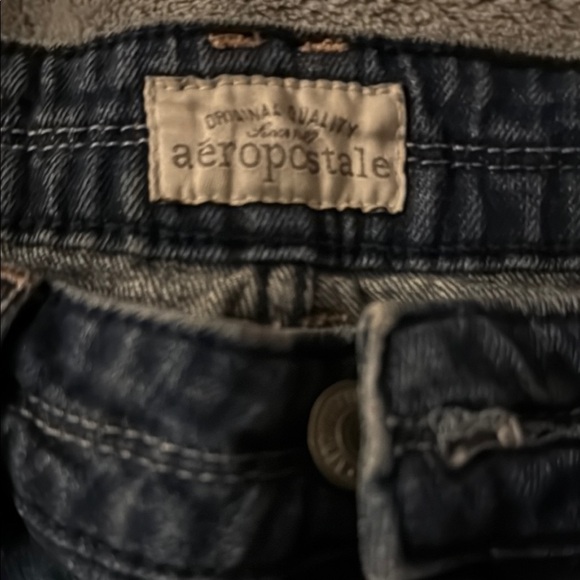 Aeropostale Blue Jean Shorts Cuffed Hem - Picture 5 of 6